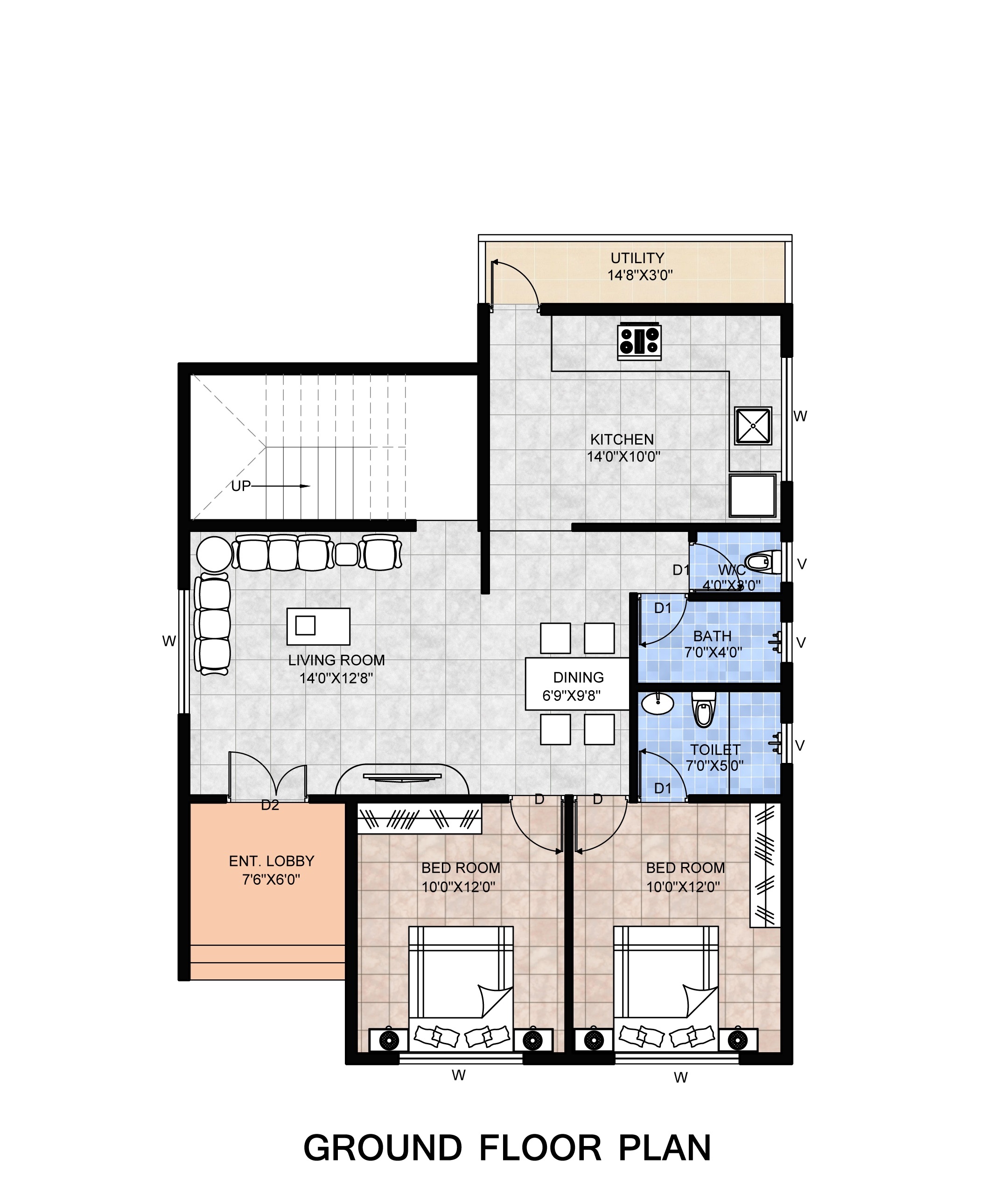 The Aspen Ground-floor plan